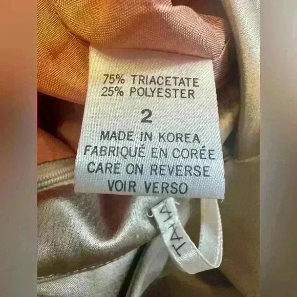 Tahari Maxi tan gold  formal Evening Dress - New with tags - Picture 7 of 8